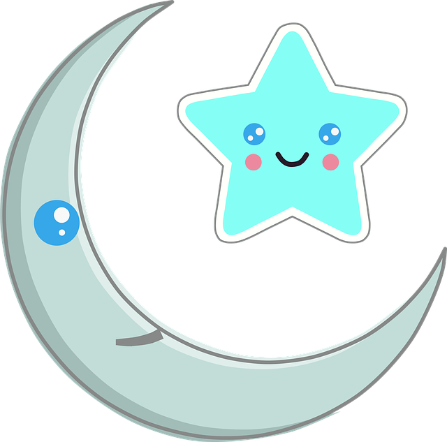 Free crescent moon star illustration