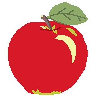 Appel, Pixel, Pixelart, Kleur, Fruit