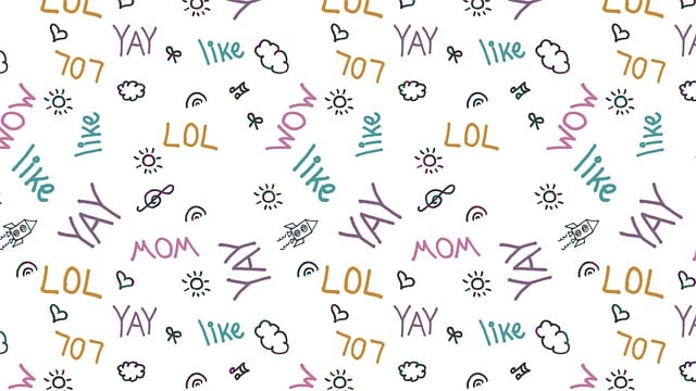 Free joy doodle pattern illustration