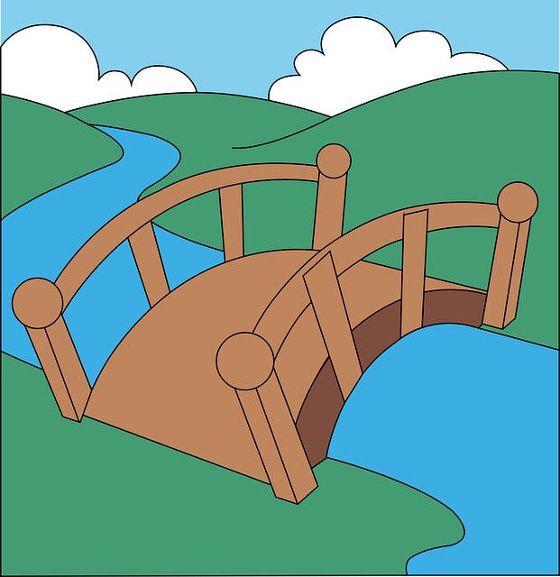 Free bridge water bridge on the water illustration
