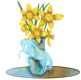 Free Horse Flowers illustration and picture