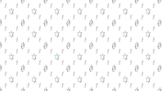 Free candles dreidel stars illustration