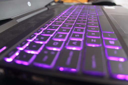 Laptop, Klaviatur, Spiel, Licht