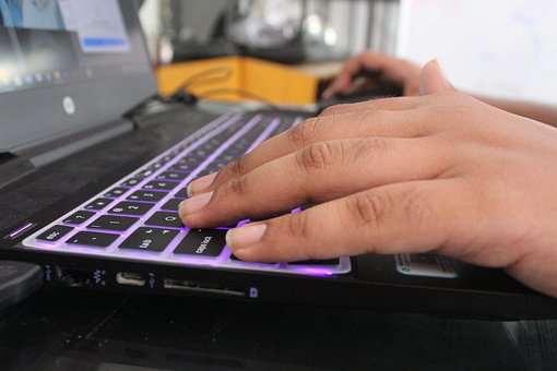 Arbeiten, Klaviatur, Tippen, Laptop