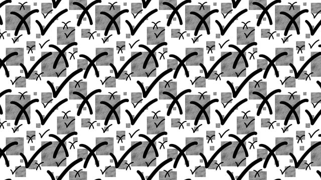 Free check mark x mark education illustration