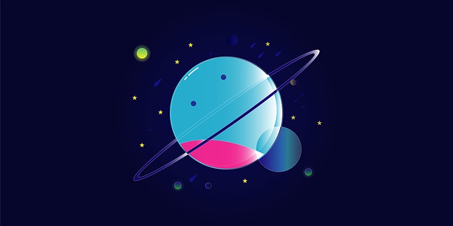 Абстрактный, Draw, Space, Planet, Синий
