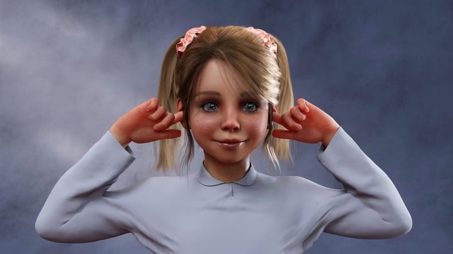 Free girl kid covering ears illustration