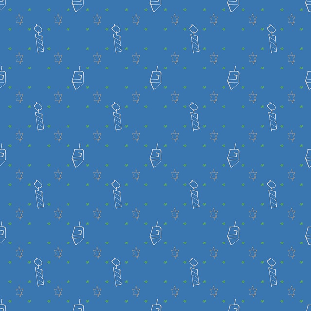 Free dreidel candles blue illustration