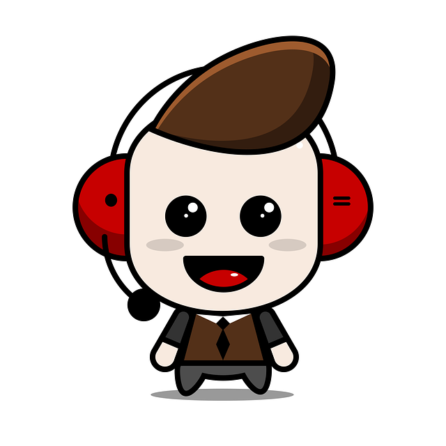 Free man headset broadcaster vector