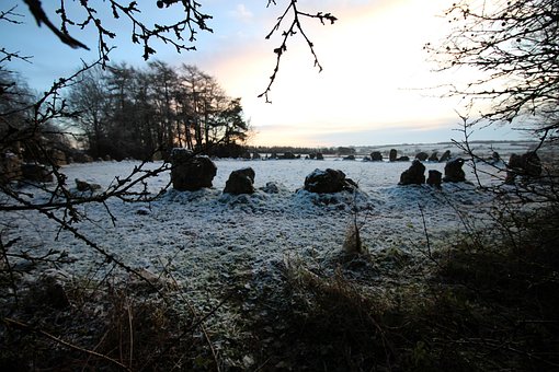 Piedras, Rocas, Amanecer, Nieve