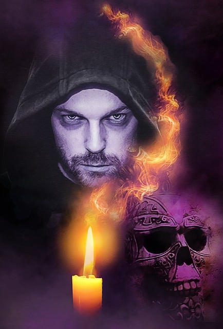 Free man candle gothic illustration