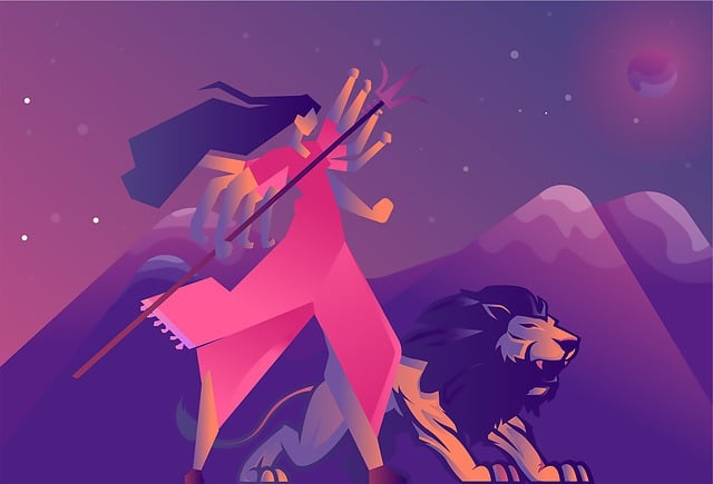 Free god durga navratri illustration