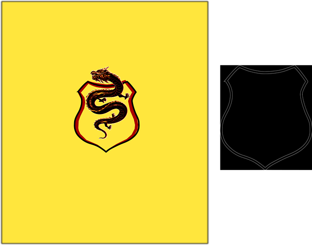Download free HD stock image of Dragon Shield Free dragon shield logo illustration