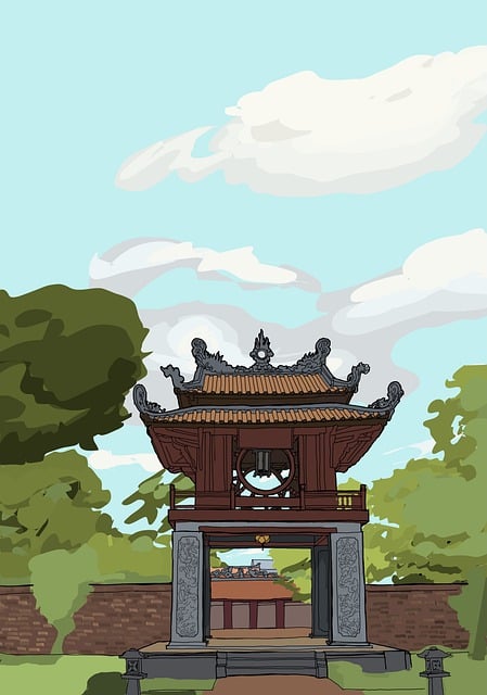 Free confucius vietnam temple illustration