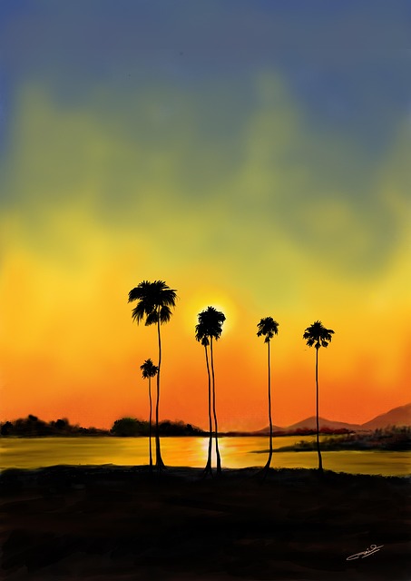 Free Beautiful Landscape Evening photo and picture