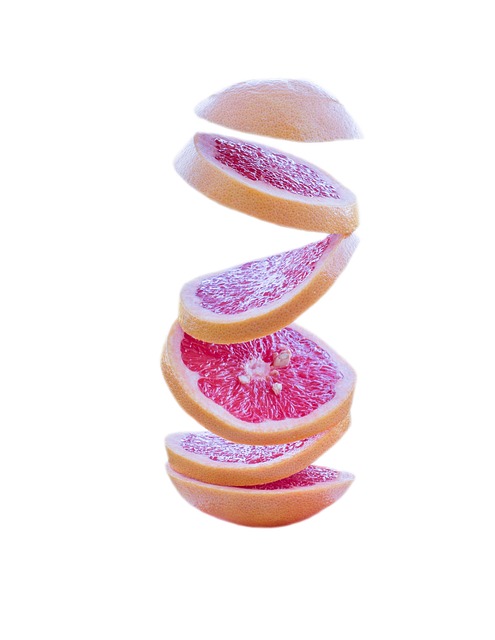 Fersk, Skiver Grapefrukt, Isolert, Frukt
