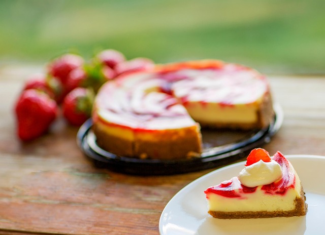 Ostekake, Dessert, Stykke, Kake, Mat