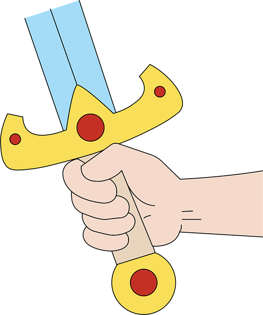 Free sword weapon hand vector