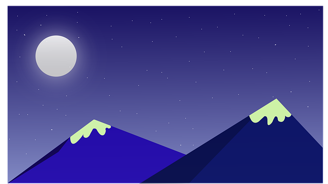 Free Mountains Moon illustration and picture