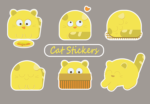 Free Stickers Kitten vector and picture