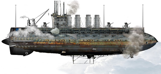 Free airship steampunk heaven illustration