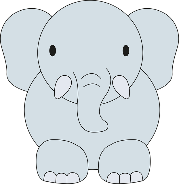Free elephant mammal safari illustration