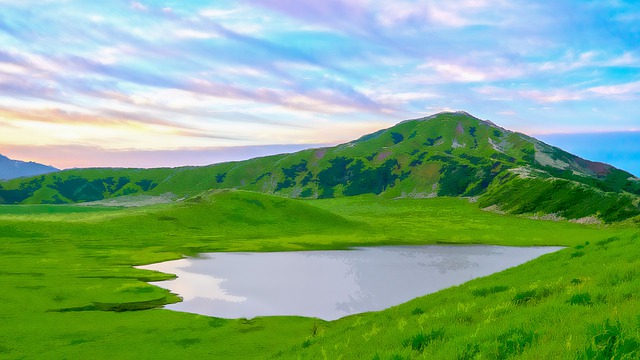 Free mountain lake sky illustration
