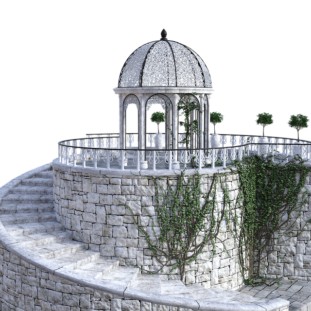Free pavilion stairs wall illustration