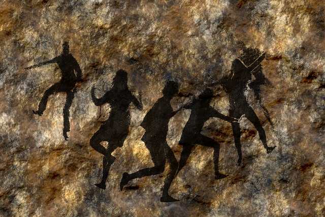 Free cave painting rock face stone illustration