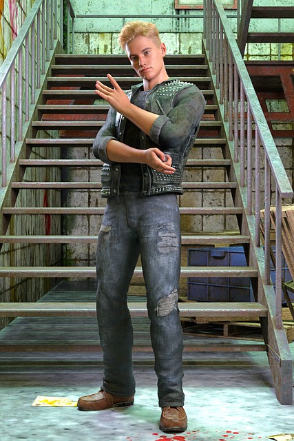 Free Man Stairs illustration and picture