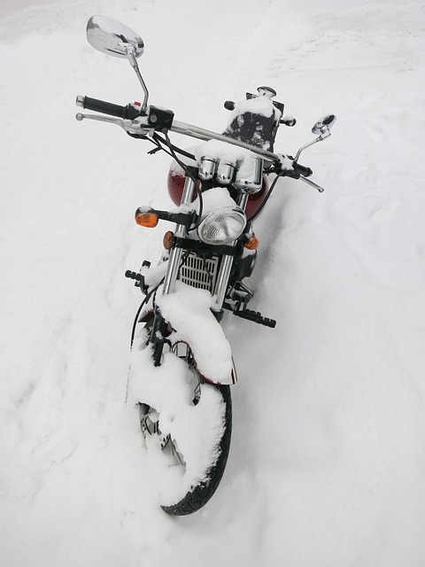 Moto, Invierno, Nieve, Ventisquero