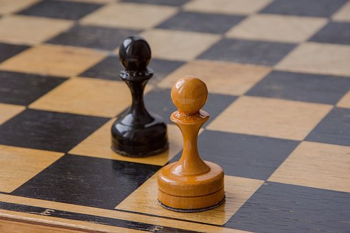 Schach, Bauern, Brett, Schachfiguren
