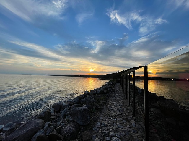 Ocean, Hav, Solnedgang, Skumring