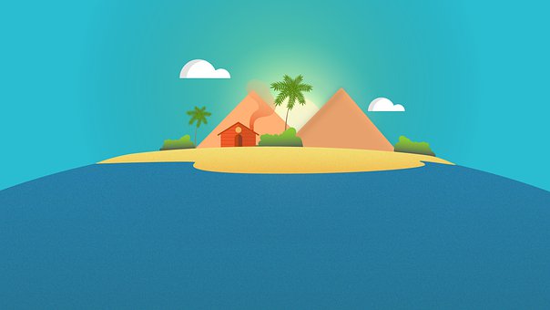 Meer, Strand, Berge, Ozean, Natur