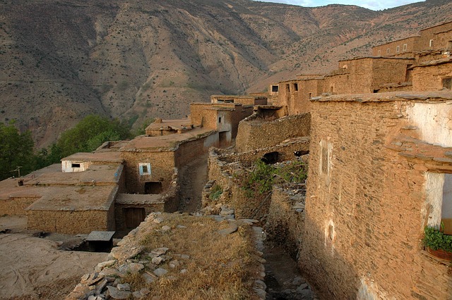 Casa, Vila, Caminhada, Marrocos, África