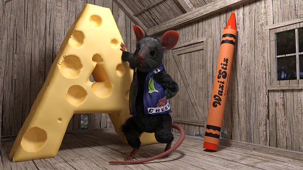 Rato, Queijo, Carta, A, Gis De Cera