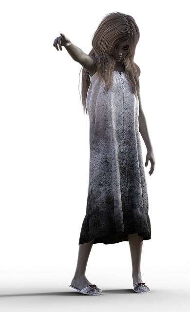 Free woman girl horror illustration