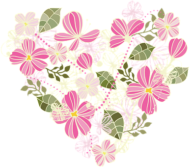 Free Heart Flowers illustration and picture