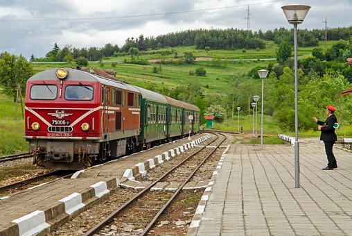 Vlak, Lokomotiva, Železnice, Venkov