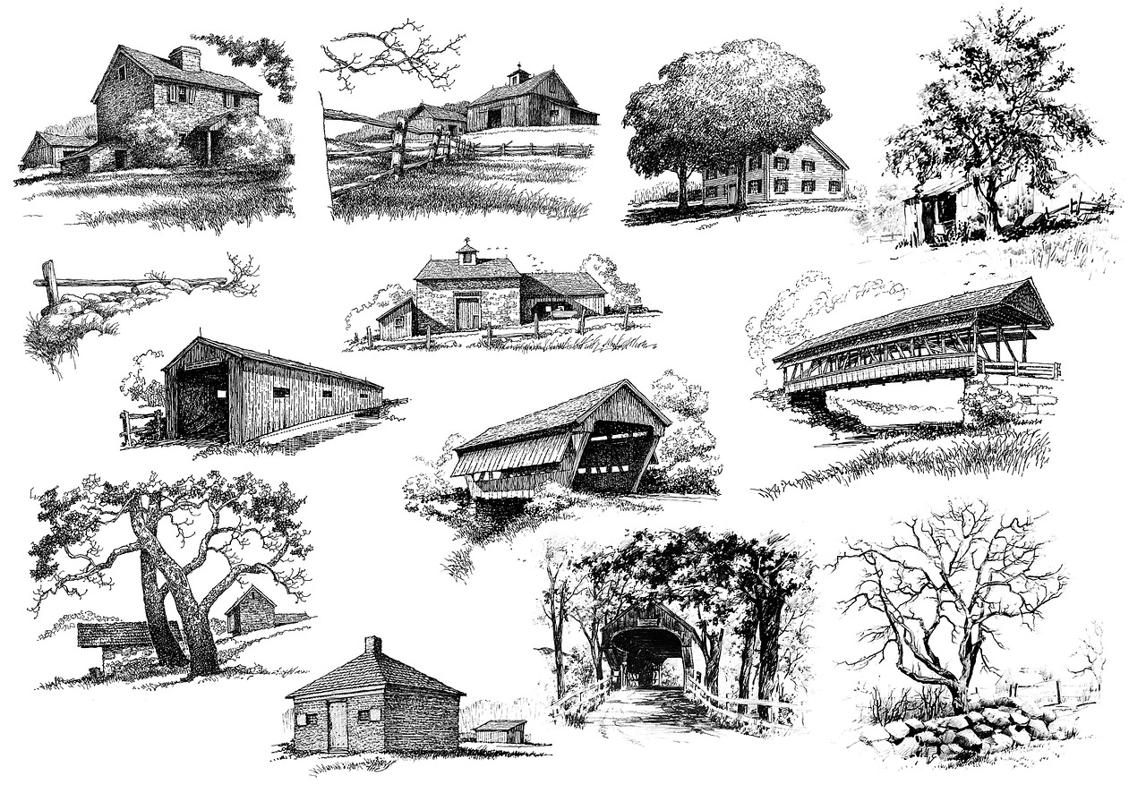 Rustic Landscape Pen And Ink Free photo on Pixabay Pixabay