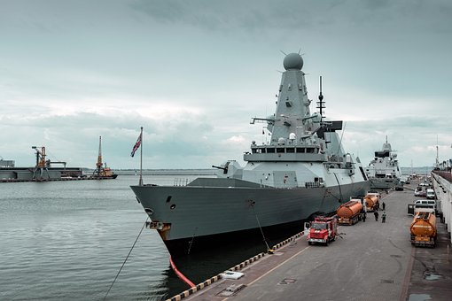 Kriegsschiff, Schiff, Hafen, Meer