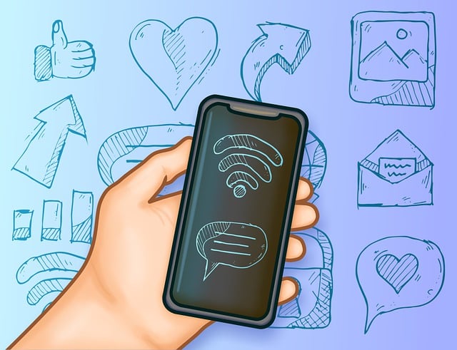 Free social networks internet smartphone illustration