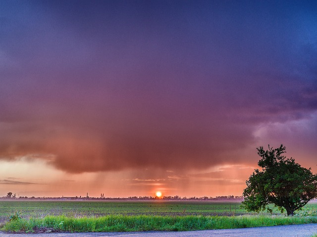 Free Rain Sunset photo and picture