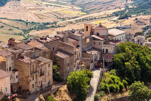 Download free HD stock image of Italy Sicily Free italy sicily village illustration