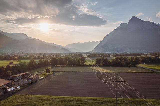 Sargans, By, Enger, Gård, Solnedgang