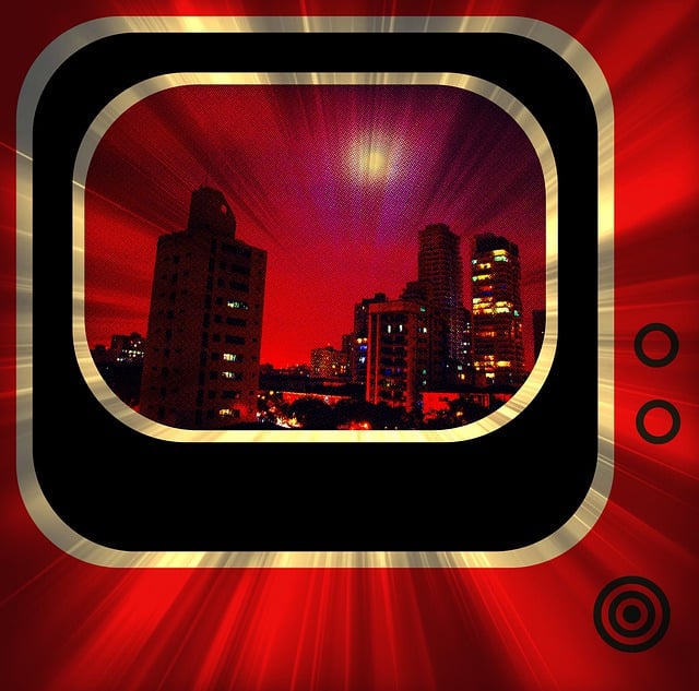 Free city old television night illustration