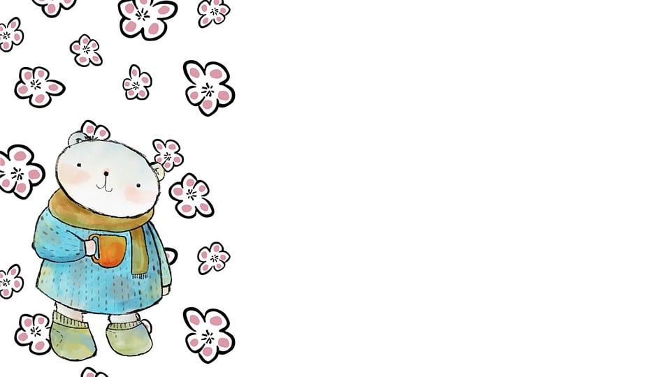 Download Bear, Flowers, Background. Royalty-Free Stock Illustration