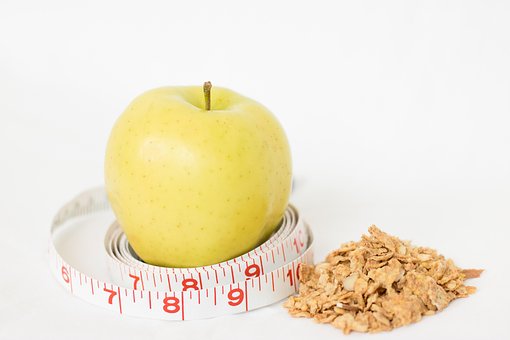 Apfel, Hafer, Maßband, Obst