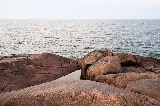 Felsen, Ozean, Meer, Sonnenuntergang