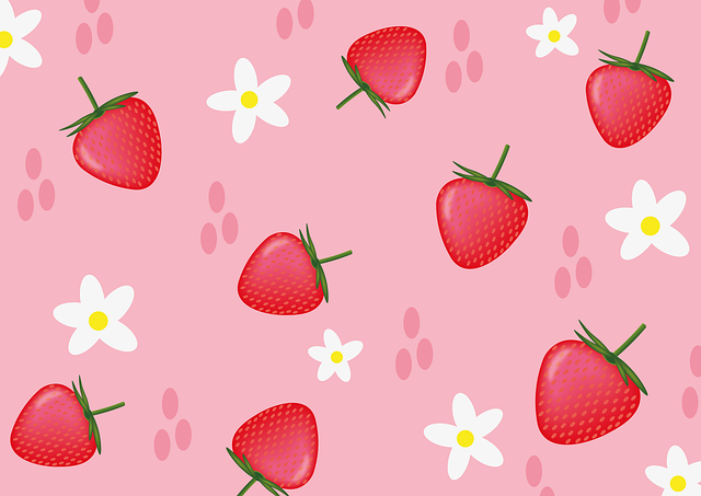 Download free HD stock image of Strawberries Flowers Free strawberries flowers background illustration